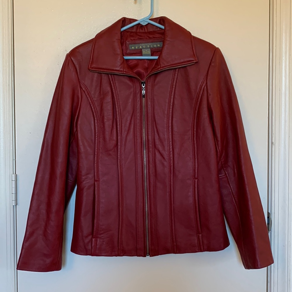 Red leather jacket